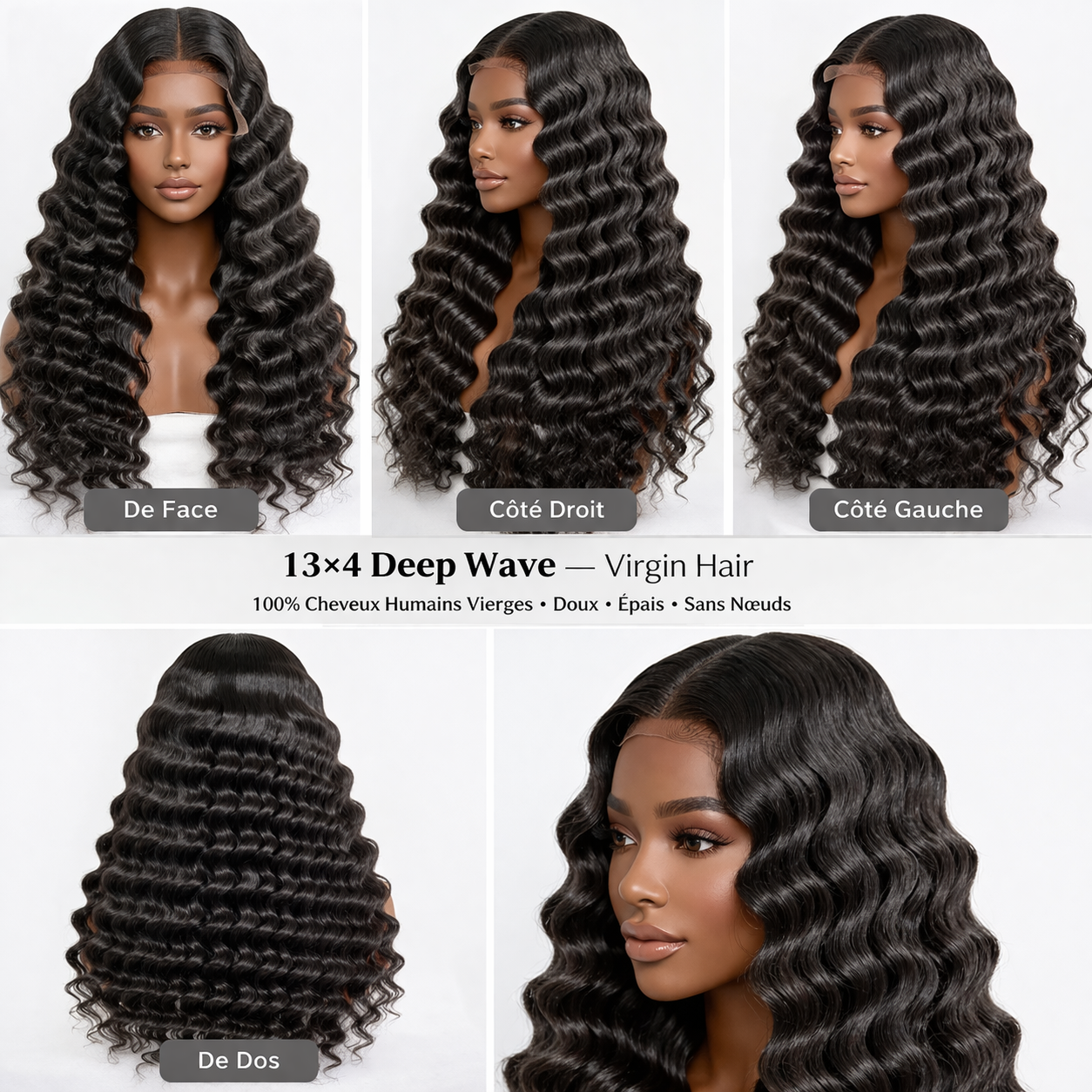 Perruque Lace Front 13×4 Deep Wave – 100% Cheveux Humains – Livraison 48h – Image 5