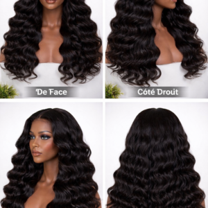 Perruque Lace Front 13×4 Deep Wave – 100% Cheveux Humains – Livraison 48h