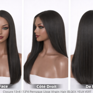 Perruque Lace Front 13×4 Lisse – 100% Cheveux Humains Naturels – Livraison France – Des 130 €