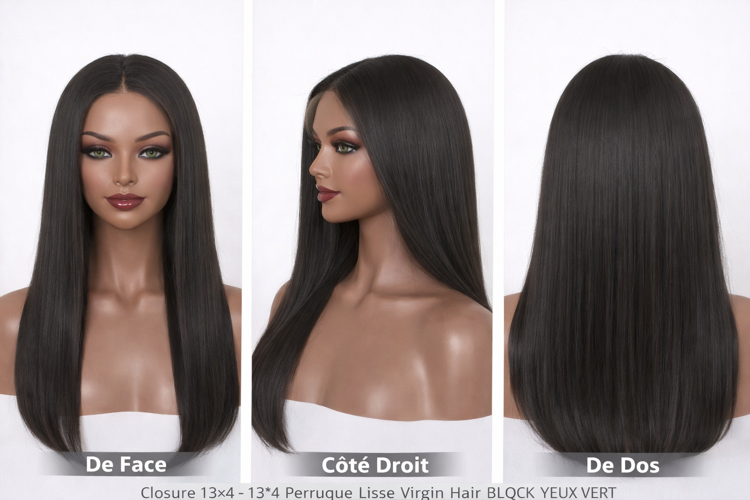 Perruque Lace Front 13×4 Lisse – 100% Cheveux Humains Naturels – Livraison France – Des 130 €
