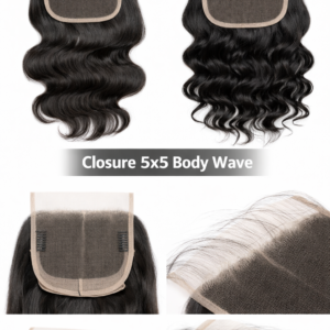 Closure Lace 5×5 Body Wave – 100% Cheveux Humains – Complément Tissage