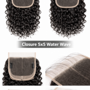 Closure Lace 5×5 Water Wave – 100% Cheveux Humains – Vagues Naturelles