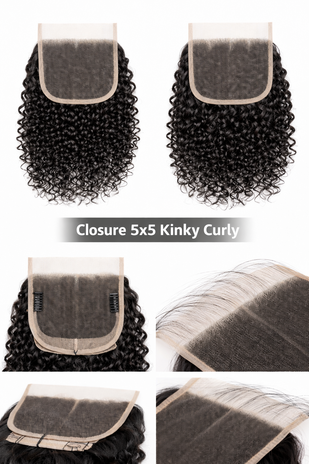 Closure Lace 5×5 Kinky Curly – Afro Naturel 100% Humain – France Dès 30 €
